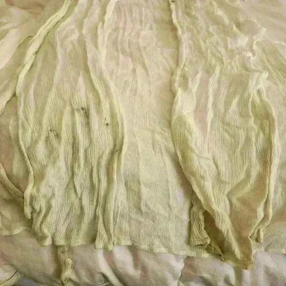 L'AGENCE White Crepe Maxi Dress Side Slit Button Up Sash cream Cardigan duster - Picture 3 of 12